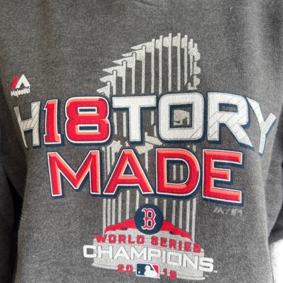Boston Red Sox Gray 2018 World Series Champion History Made Hoodie size Youth L - Picture 4 of 9